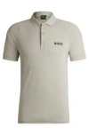 Hugo Boss Boss X Matteo Berrettini Waffle-fabric Polo Shirt In Light Beige