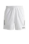 Hugo Boss Boss X Matteo Berrettini Water-repellent Shorts With Logo Print In White