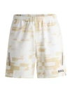 Hugo Boss Boss X Matteo Berrettini Water-repellent Shorts With Logo Print In White