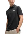 Hugo Boss Boss X Matteo Berrettini Slim-fit Polo Shirt With Uv Protection In Black
