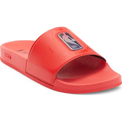 Hugo Boss Boss X Nba Bay It Slide Sandal In Red