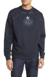 Hugo Boss Boss X Nfl Cotton-blend Sweatshirt With Collaborative Branding In Dallas Cowboys Dark Blue