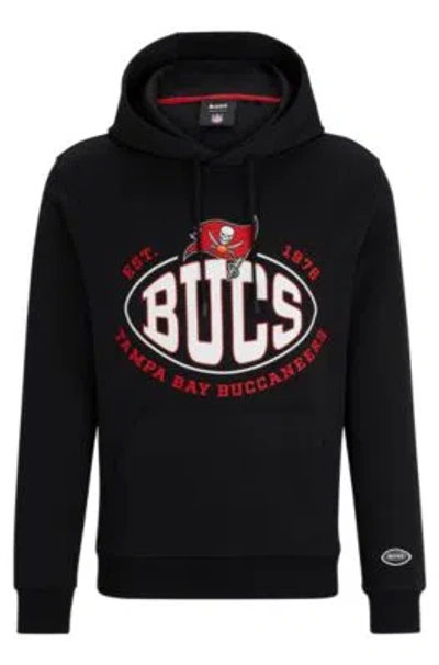HUGO BOSS BOSS X NFL COTTON-BLEND HOODIE WITH COLLABORATIVE BRANDING