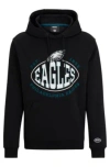 Hugo Boss Boss X Nfl Cotton-blend Hoodie With Collaborative Branding In Eagles