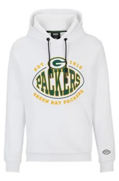Hugo Boss Boss X Nfl Cotton-blend Hoodie With Collaborative Branding In Packers