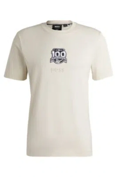 Hugo Boss Boss X Nfl Cotton-jersey T-shirt With Special Branding In White