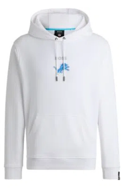 Hugo Boss Boss X Nfl Cotton-terry Hoodie With Special Artwork In White