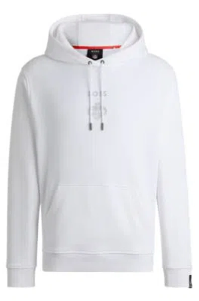 Hugo Boss Boss X Nfl Cotton-terry Hoodie With Special Artwork In White