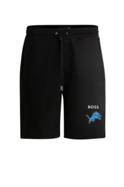 HUGO BOSS BOSS X NFL COTTON-TERRY SHORTS WITH SPECIAL ARTWORK