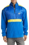 Hugo Boss Boss X Nfl Fumble Mixed Media Quarter Zip Pullover In Los Angeles Rams Bright Blue