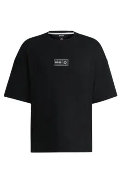 Hugo Boss Boss X Nfl Interlock-cotton T-shirt With Special Branding In Dolphins