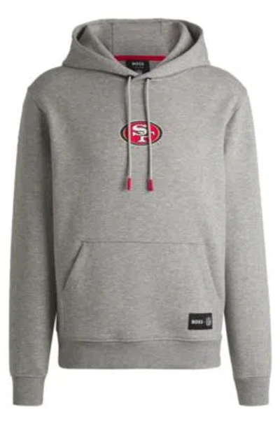 Hugo Boss Boss X Nfl Interlock Hoodie With Special Branding In 49ers