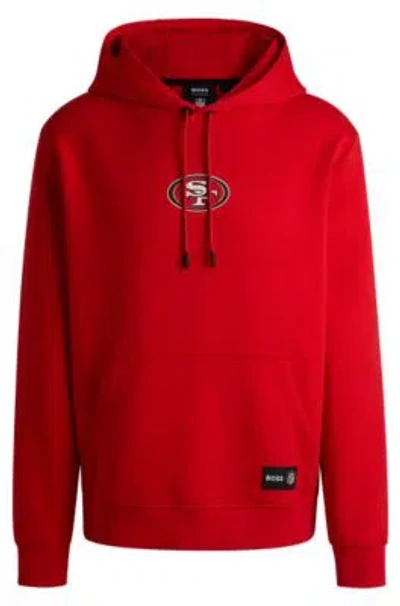 Hugo Boss Boss X Nfl Interlock Hoodie With Special Branding In 49ers