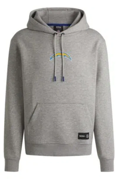 Hugo Boss Boss X Nfl Interlock Hoodie With Special Branding In Chargers