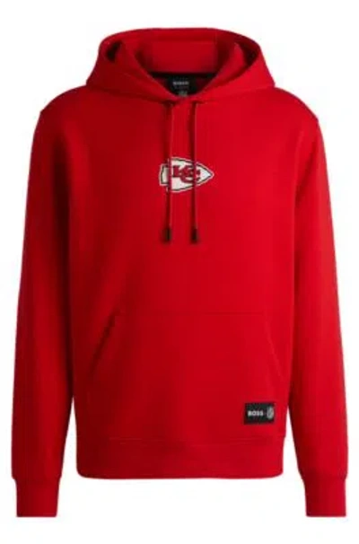 Hugo Boss Boss X Nfl Interlock Hoodie With Special Branding In Chiefs