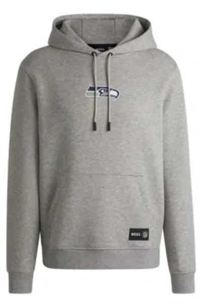 Hugo Boss Boss X Nfl Interlock Hoodie With Special Branding In Seahawks