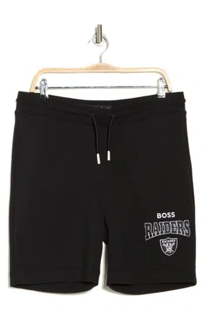 Hugo Boss Boss X Nfl Las Vegas Raiders Sweat Shorts In Black