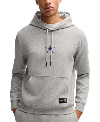 Hugo Boss X Nfl Men's Interlock Hoodie In Cowboys Silver