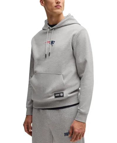 Hugo Boss Boss X Nfl Woodson Graphic Hoodie In Patriots Silver