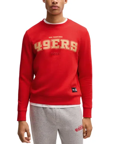Hugo Boss Boss X Nfl Regular-fit Sweatshirt With Special Branding In 49ers