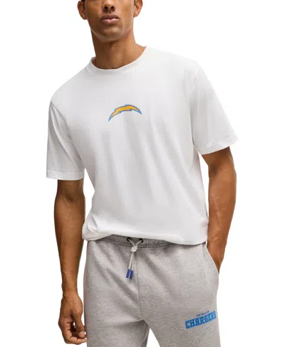 Hugo Boss Boss X Nfl Stretch Cotton Graphic T-shirt In Chargers White