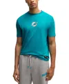 Hugo Boss Boss X Nfl Stretch Cotton Graphic T-shirt In Open Green
