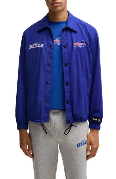 Hugo Boss Boss X Nfl Water-repellent Jacket With Embroidered Branding In Bills