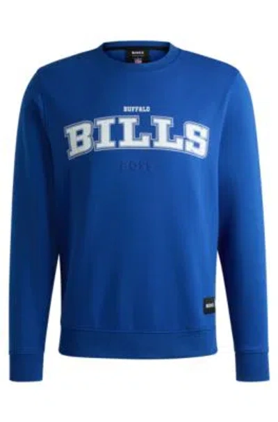 Hugo Boss Boss X Nfl Regular-fit Sweatshirt With Special Branding In Bills