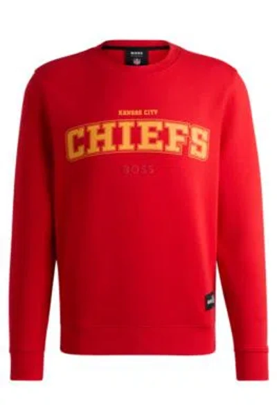 Hugo Boss Boss X Nfl Regular-fit Sweatshirt With Special Branding In Chiefs