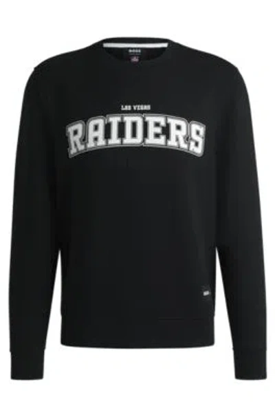 Hugo Boss Boss X Nfl Regular-fit Sweatshirt With Special Branding In Raiders