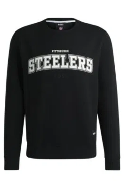 Hugo Boss Boss X Nfl Regular-fit Sweatshirt With Special Branding In Steelers