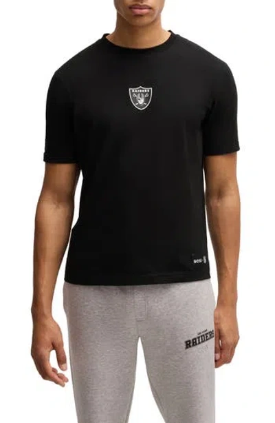 Hugo Boss Boss X Nfl Stretch Cotton Graphic T-shirt In Black
