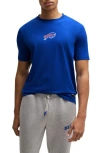 Hugo Boss Boss X Nfl Stretch-cotton T-shirt With Special Branding In Buffalo Bills - Blue