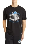 Hugo Boss Boss X Nfl Stretch Cotton Graphic T-shirt In Detroit Lions Black