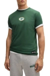 Hugo Boss Boss X Nfl Stretch-cotton T-shirt With Special Branding In Green Bay Packers - Green