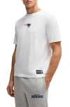 Hugo Boss Boss X Nfl Stretch Cotton Graphic T-shirt In New England Patriots - White