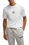 Hugo Boss Boss X Nfl Stretch Cotton Graphic T-shirt In New Orleans Saints - White