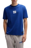 Hugo Boss X Nfl Stretch-cotton T-shirt With Special Branding In New York Giants - Blue