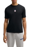 Hugo Boss Boss X Nfl Stretch Cotton Graphic T-shirt In Nfl - Black