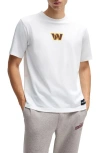Hugo Boss Boss X Nfl Stretch Cotton Graphic T-shirt In Washington Commanders - White