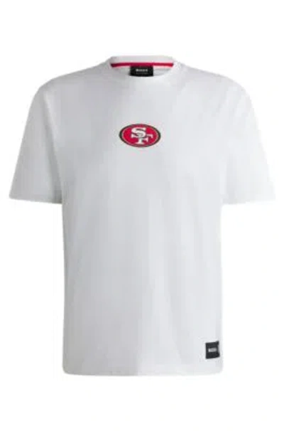 Hugo Boss Boss X Nfl Stretch-cotton T-shirt With Special Branding In 49ers