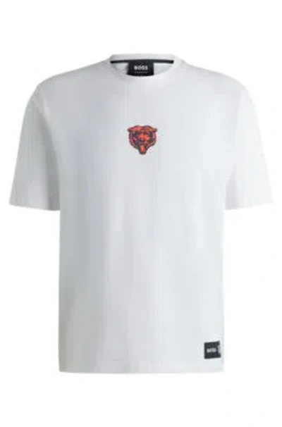Hugo Boss Boss X Nfl Stretch-cotton T-shirt With Special Branding In Bears