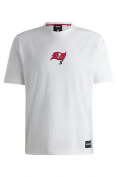 Hugo Boss Boss X Nfl Stretch-cotton T-shirt With Special Branding In Bucs
