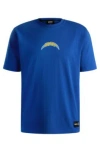 Hugo Boss Boss X Nfl Stretch-cotton T-shirt With Special Branding In Chargers