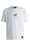 Hugo Boss Boss X Nfl Stretch-cotton T-shirt With Special Branding In Dolphins