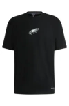 Hugo Boss Boss X Nfl Stretch Cotton Graphic T-shirt In Philadelphia Eagles - Black