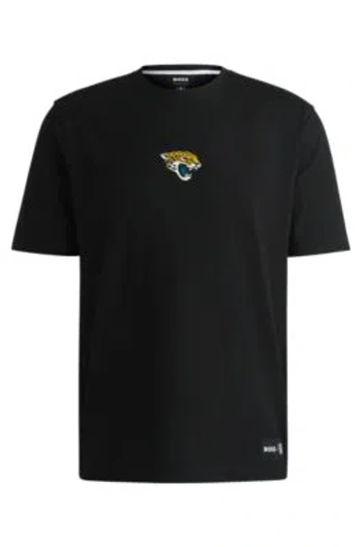 Hugo Boss Boss X Nfl Stretch-cotton T-shirt With Special Branding In Jaguars