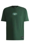 Hugo Boss Boss X Nfl Stretch-cotton T-shirt With Special Branding In Jets