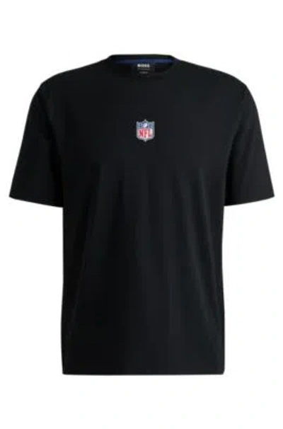 Hugo Boss Boss X Nfl Stretch Cotton Graphic T-shirt In Nfl - Black