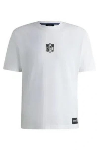 Hugo Boss Boss X Nfl Stretch Cotton Graphic T-shirt In Nfl - White